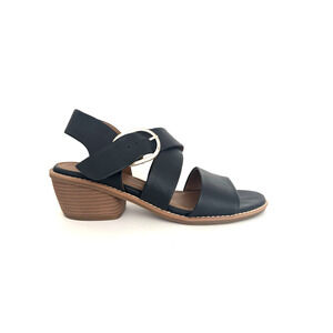 Euro Soft by Sofft Carleen Sandals 9.5M Black Block Heel Stylish Walking Comfort